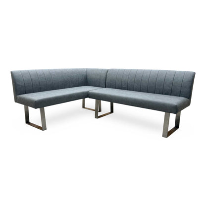 'Grigio' Grey Faux Leather Left-Hand Facing Corner Dining Bench Furniture Village