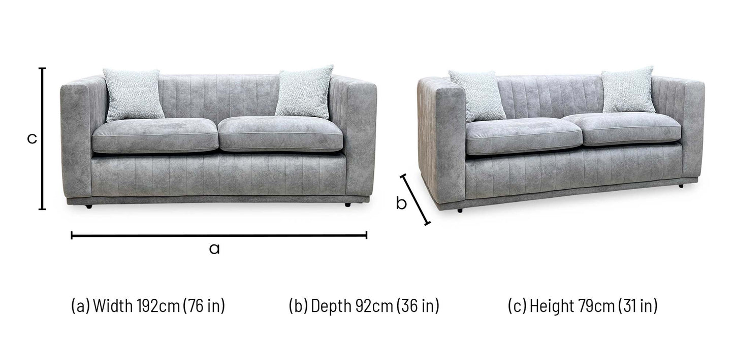 ‘Astoria’ Lifestyle Silver Dapple Fabric 3 Seater Sofa Sofology