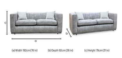 ‘Astoria’ Lifestyle Silver Dapple Fabric 3 Seater Sofa Sofology