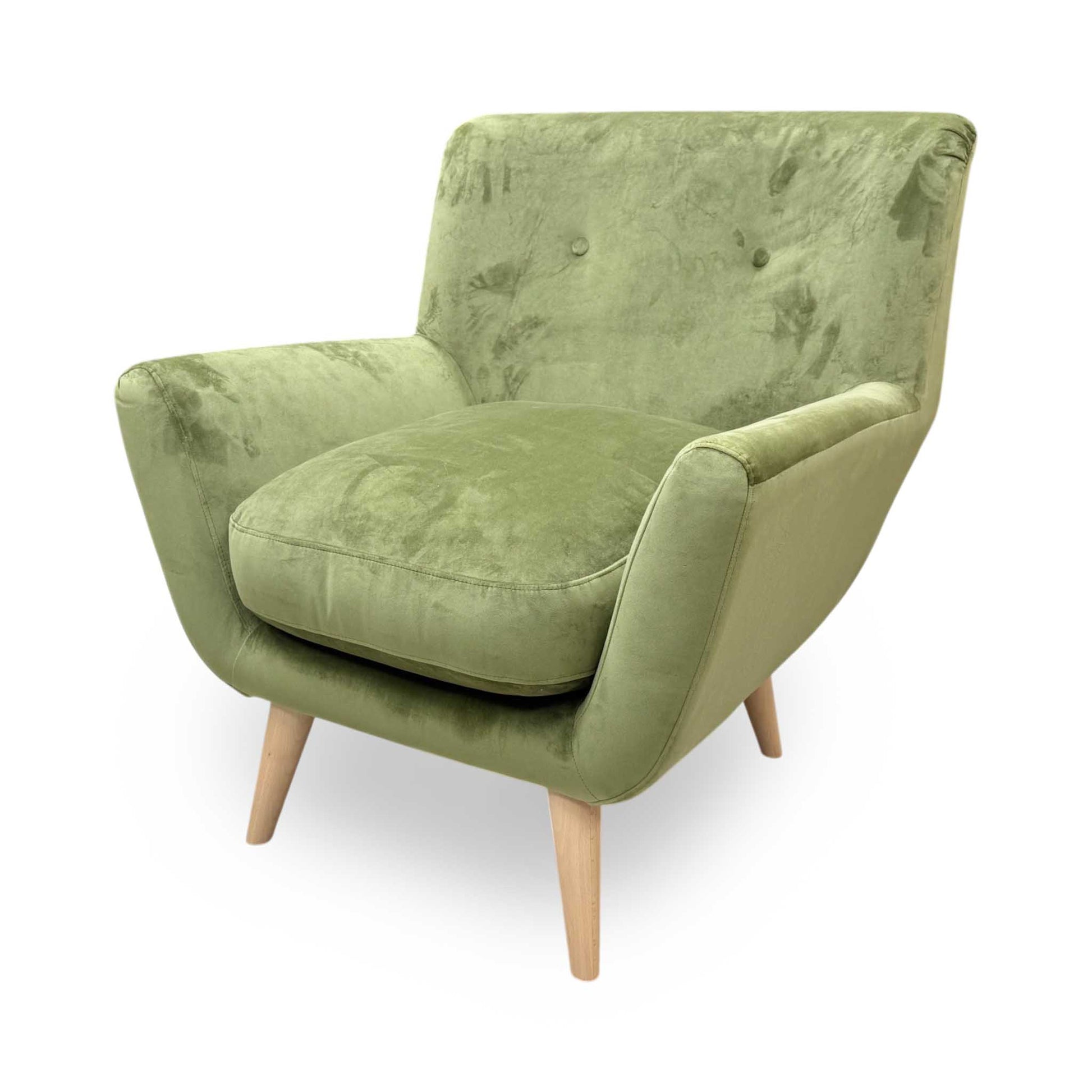 'Retro' Olive Velvet Accent Chair DFS