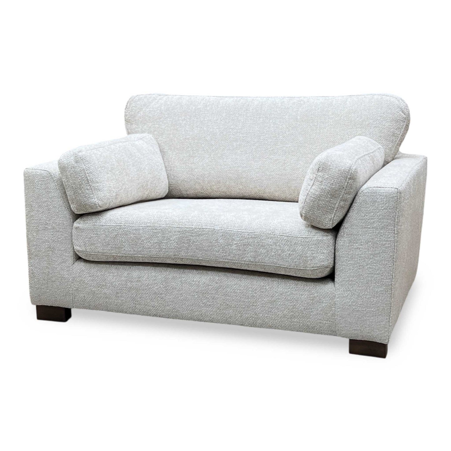 ‘Essie’ Cream Woven Fabric Snuggler Chair DFS