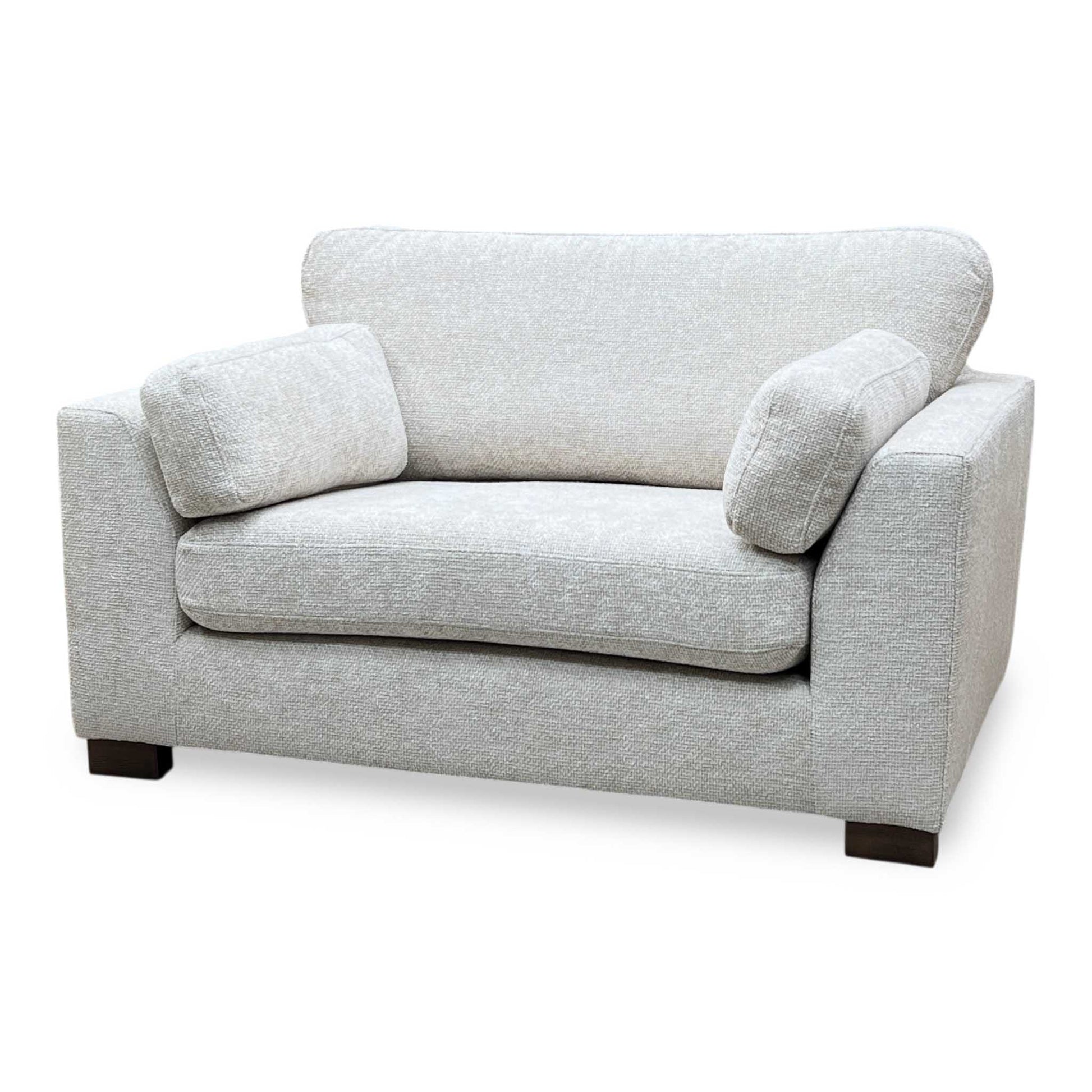 ‘Essie’ Cream Woven Fabric Snuggler Chair DFS