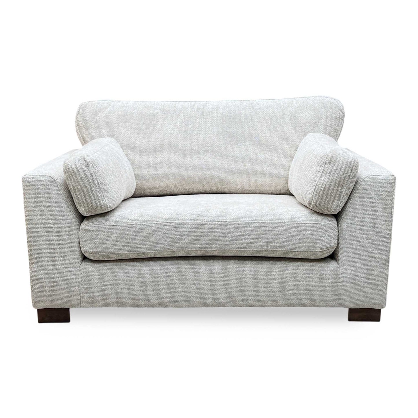 ‘Essie’ Cream Woven Fabric Snuggler Chair DFS