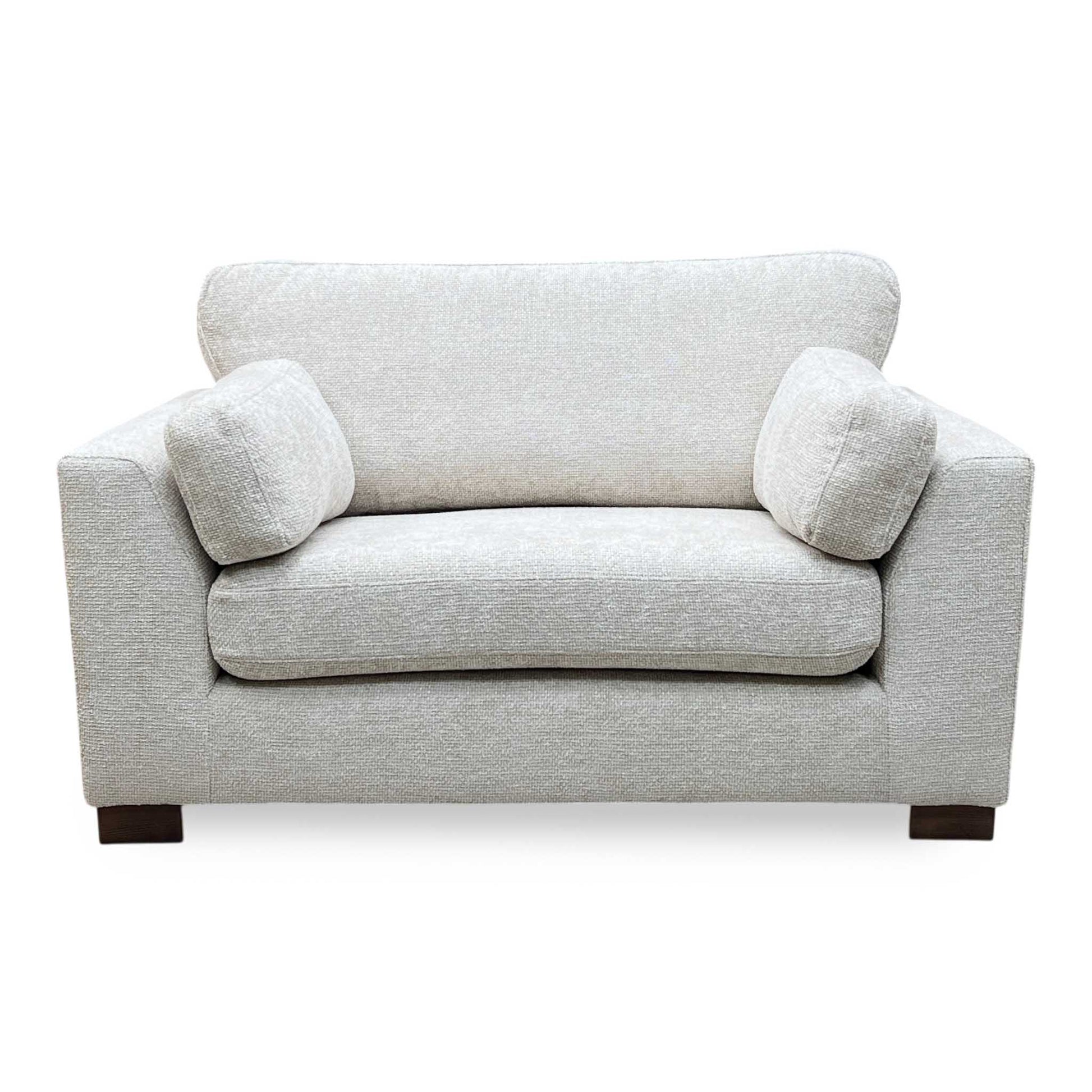 ‘Essie’ Cream Woven Fabric Snuggler Chair DFS