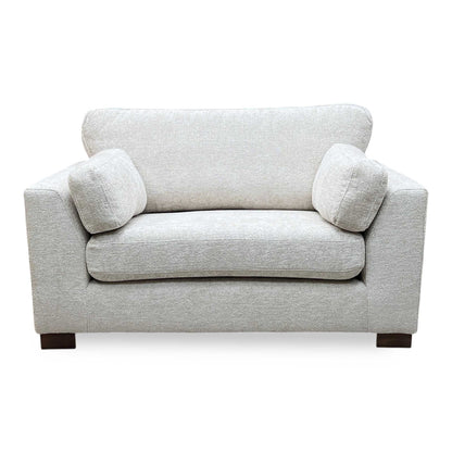 ‘Essie’ Cream Woven Fabric Snuggler Chair DFS
