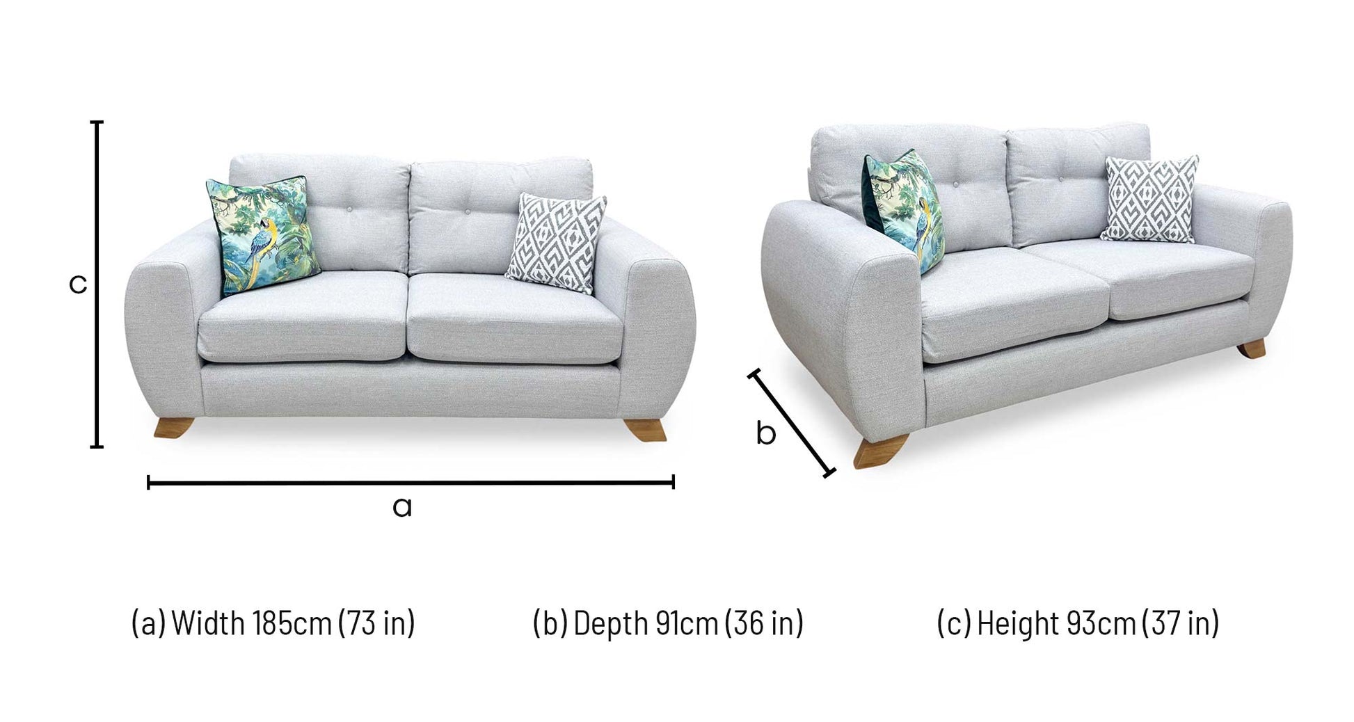 'Prent' Silver Fabric 2 Seater Sofa Very.com