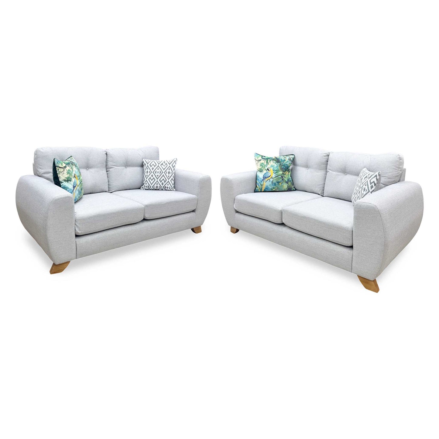 'Prent' Silver Fabric 2 + 2 Seater Sofa Set Very.com