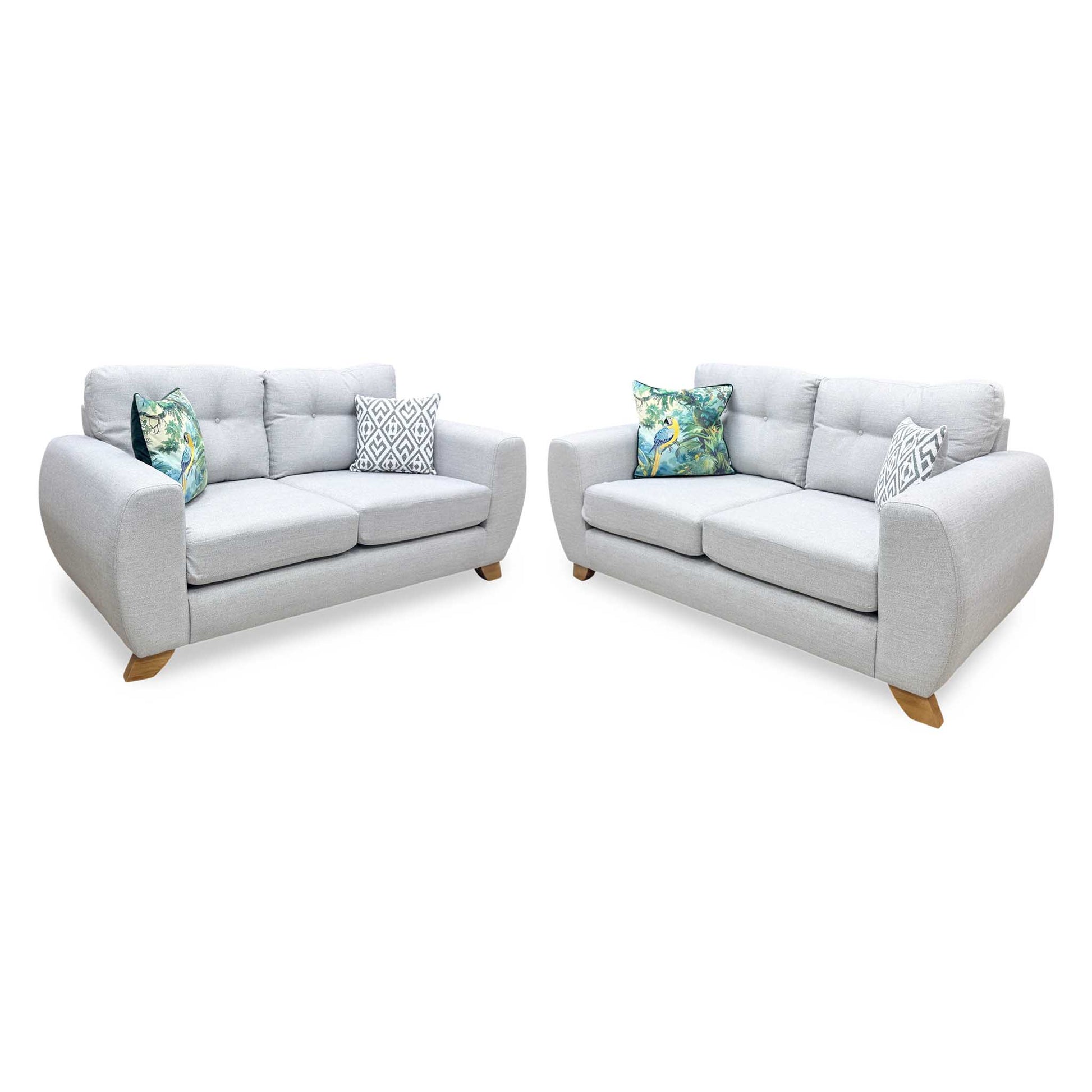'Prent' Silver Fabric 2 + 2 Seater Sofa Set Very.com
