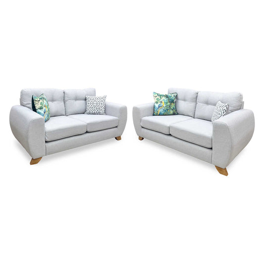 'Prent' Silver Fabric 2 + 2 Seater Sofa Set Very.com