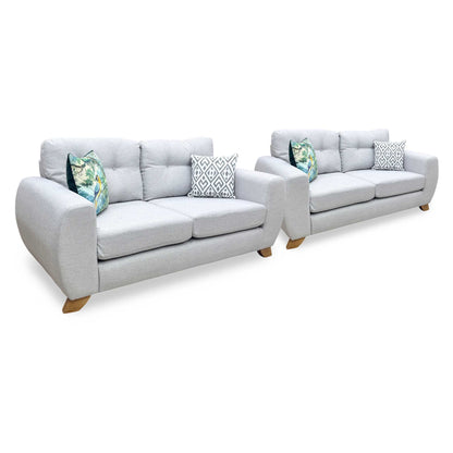 'Prent' Silver Fabric 2 + 2 Seater Sofa Set Very.com