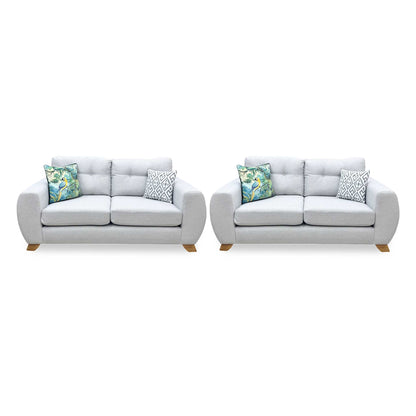 'Prent' Silver Fabric 2 + 2 Seater Sofa Set Very.com
