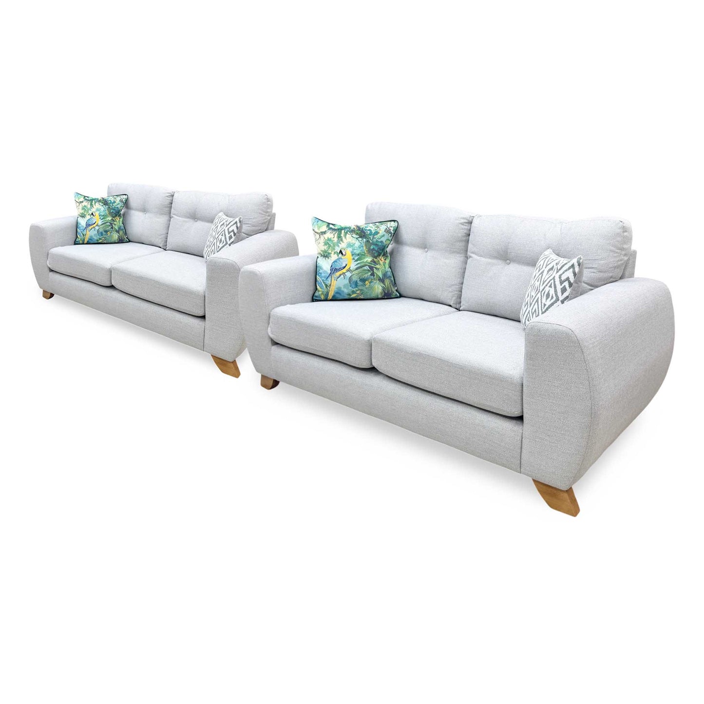 'Prent' Silver Fabric 2 + 2 Seater Sofa Set Very.com