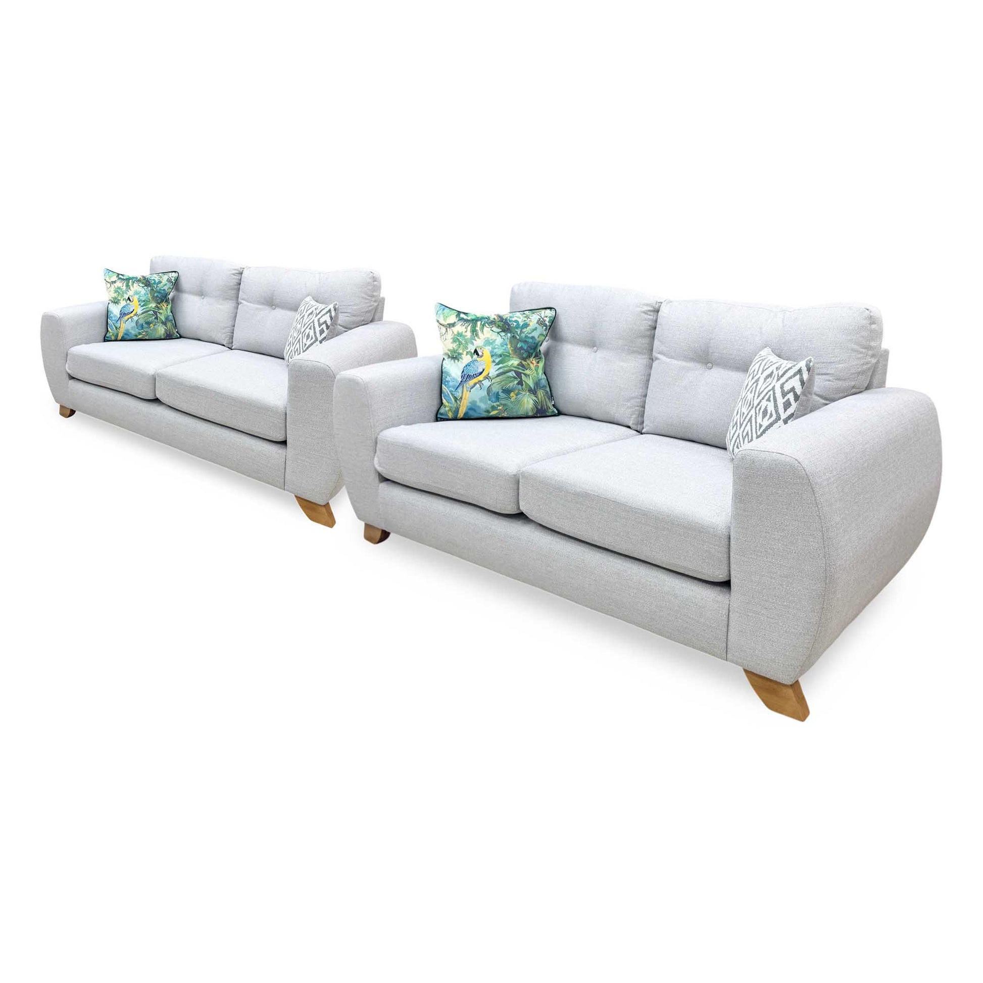 'Prent' Silver Fabric 2 + 2 Seater Sofa Set Very.com