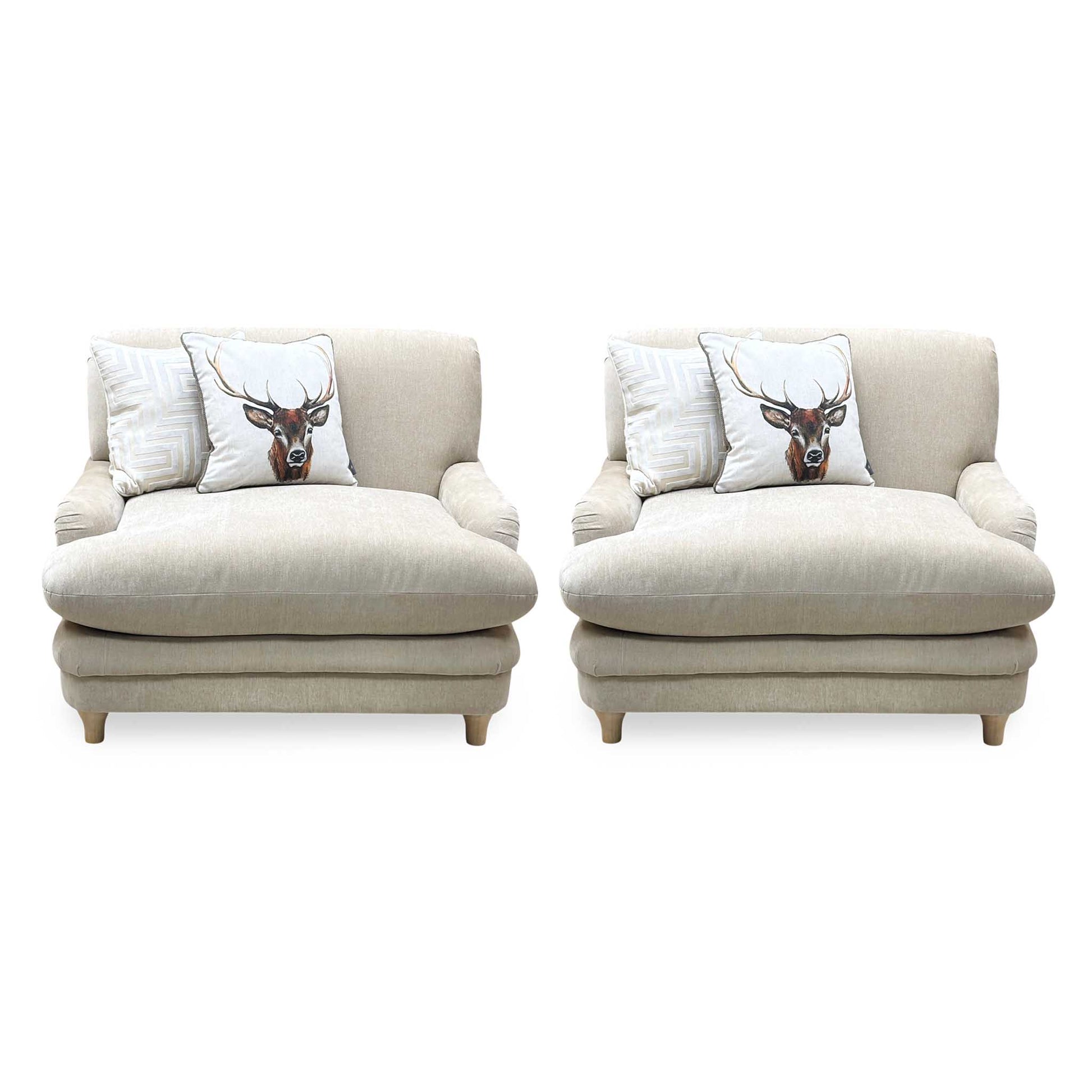 ‘Plumpton’ Sahara Beige Chenille Fabric Armchairs - Set of 2 Very.com