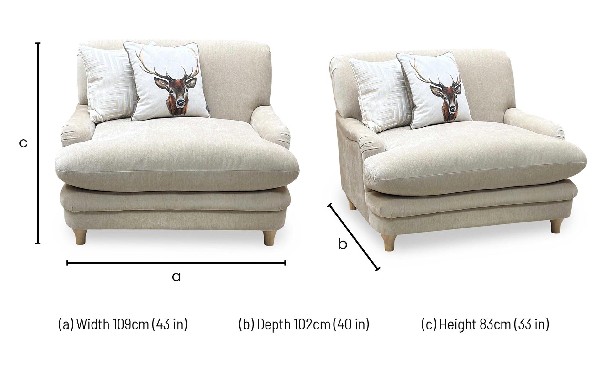 'Plumpton' Sahara Beige Chenille Fabric Armchair Very.com