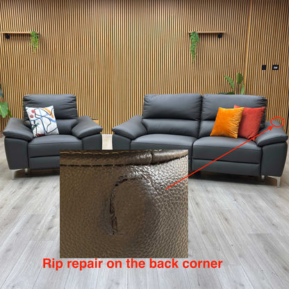 ‘Pavilion’ Charcoal Grey Faux Leather 3 Seater Power Recliner Sofa + Power Armchair Very.com