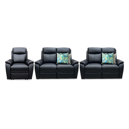 'Kingsmere' Black Leather 2 + 2 Seater Power Recliner with Chair Sofa Set Very.com
