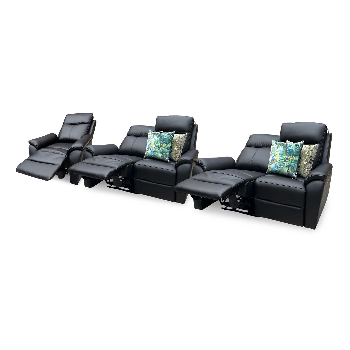 'Kingsmere' Black Leather 2 + 2 Seater Power Recliner with Chair Sofa Set Very.com