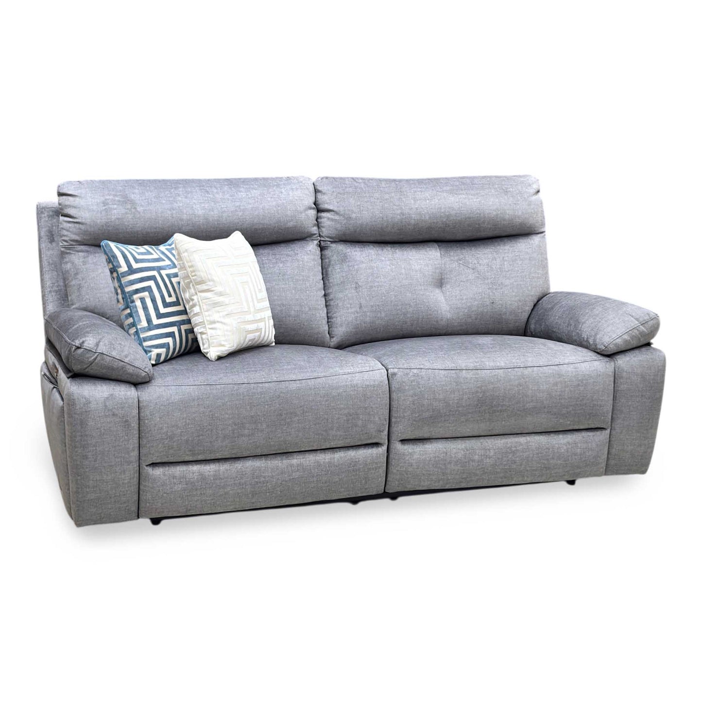 'Ivana' Grey Fabric 3 Seater Power Recliner Sofa with USB Charging and Storage Very.com