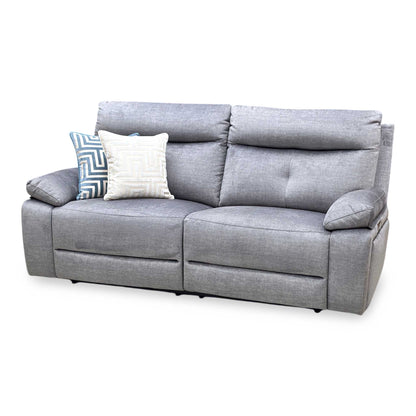 'Ivana' Grey Fabric 3 Seater Power Recliner Sofa with USB Charging and Storage Very.com
