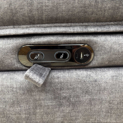 'Ivana' Grey Fabric 3 Seater Power Recliner Sofa with USB Charging and Storage Very.com