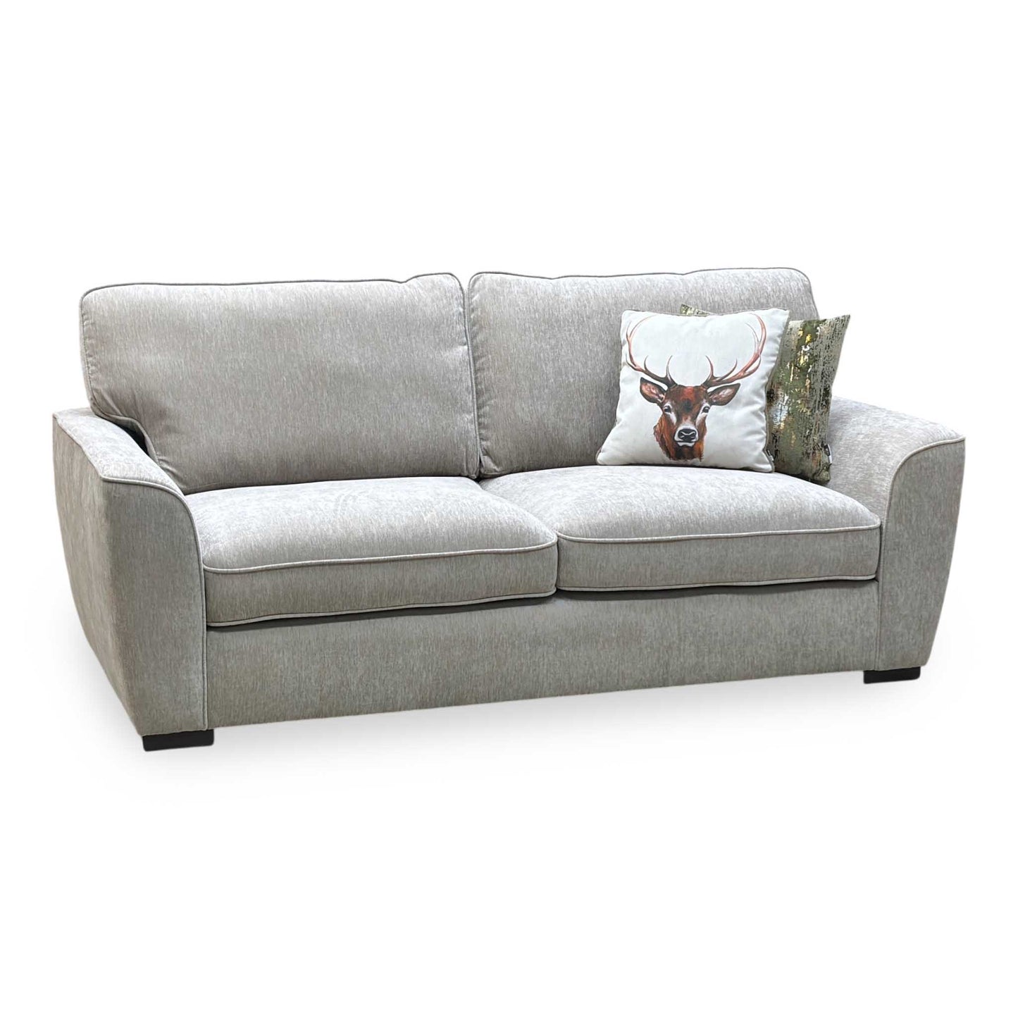 ‘Harlow’ Light Grey Fabric Standard Back 3 Seater Sofa Very.com
