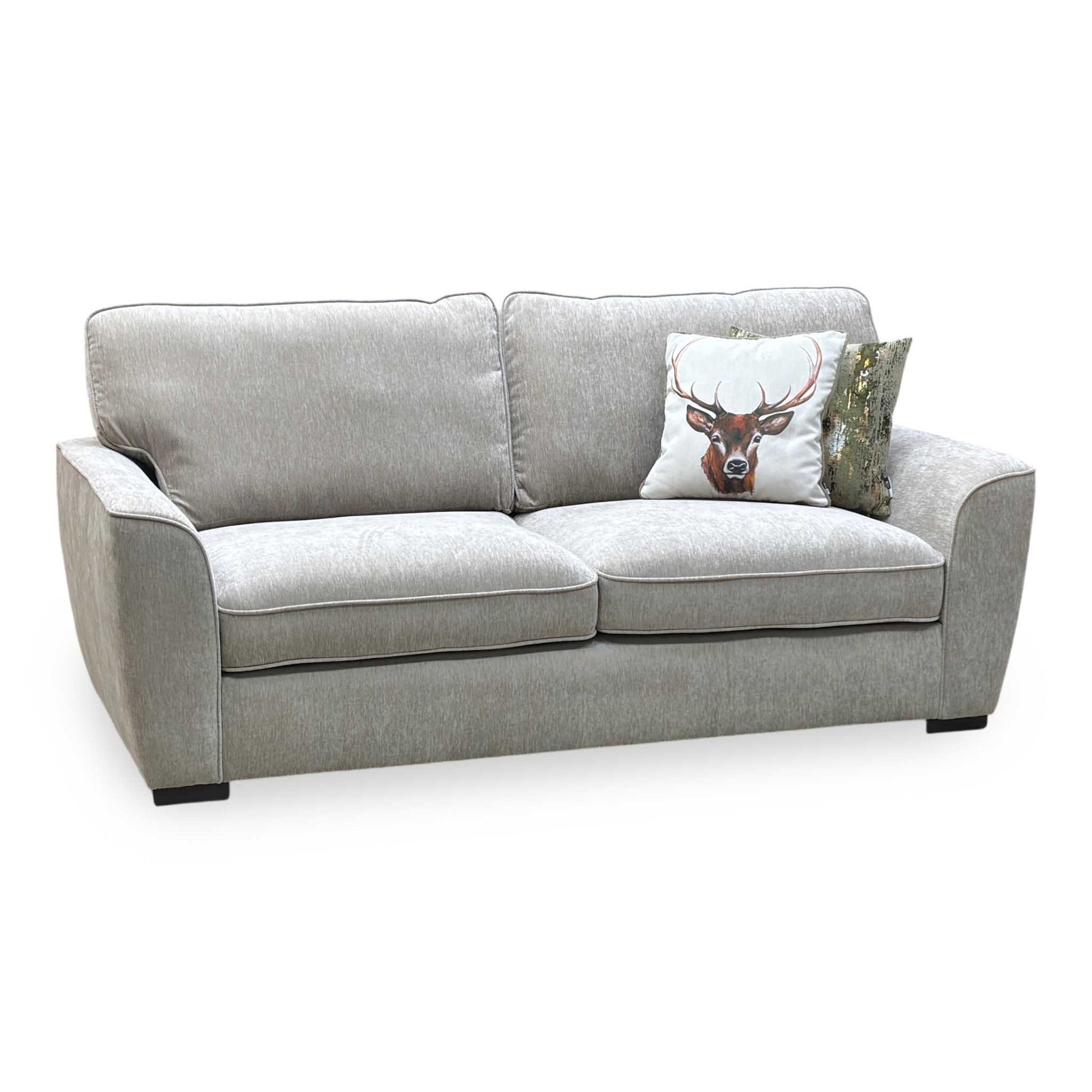 ‘Harlow’ Light Grey Fabric Standard Back 3 Seater Sofa Very.com