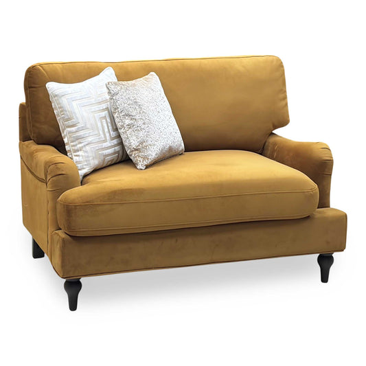 ‘Hampshire’ Muted Gold Fabric Loveseat Furniture Village