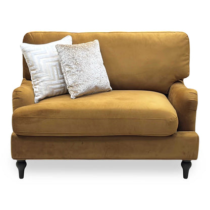 ‘Hampshire’ Muted Gold Fabric Loveseat Furniture Village