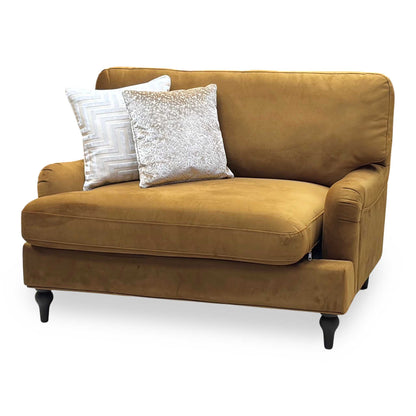 ‘Hampshire’ Muted Gold Fabric Loveseat Furniture Village