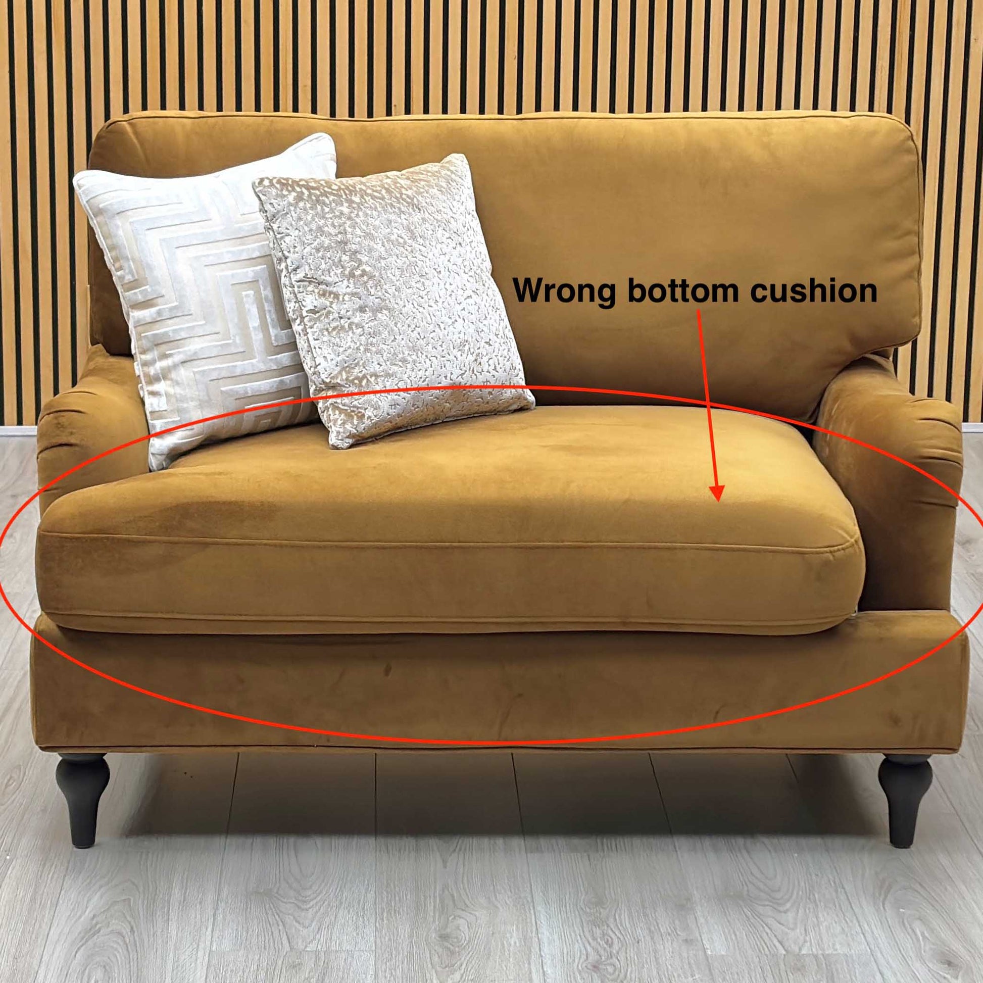‘Hampshire’ Muted Gold Fabric Loveseat Furniture Village