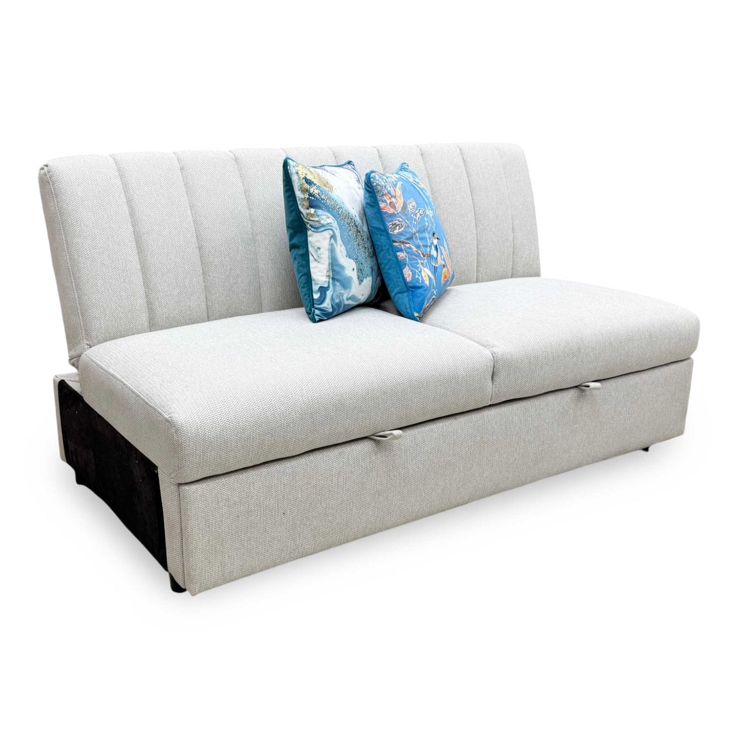 ‘Sandra' Light Grey Fabric 3 Seater Click-Clack Sofa Bed