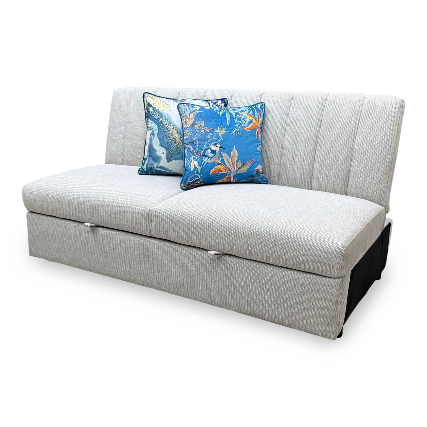 ‘Sandra' Light Grey Fabric 3 Seater Click-Clack Sofa Bed