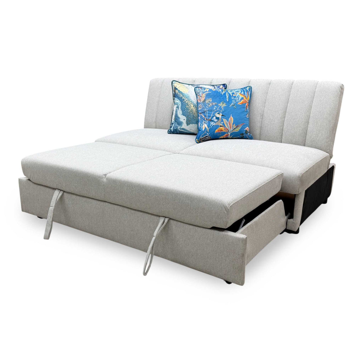 ‘Sandra' Light Grey Fabric 3 Seater Click-Clack Sofa Bed