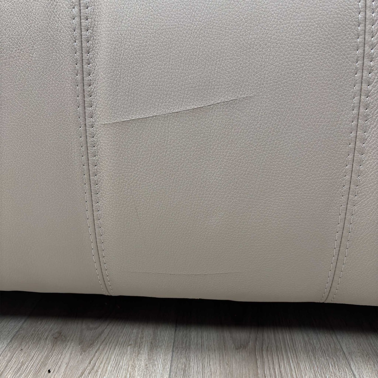 ‘Cannes’ Light Grey Italian Leather 2 Seater Sofa Very.com