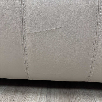 ‘Cannes’ Light Grey Italian Leather 2 Seater Sofa Very.com