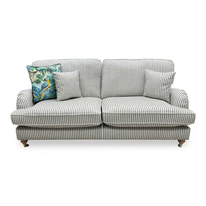 'Bay' Olive Green Stripe Fabric 3 Seater Sofa Very.com