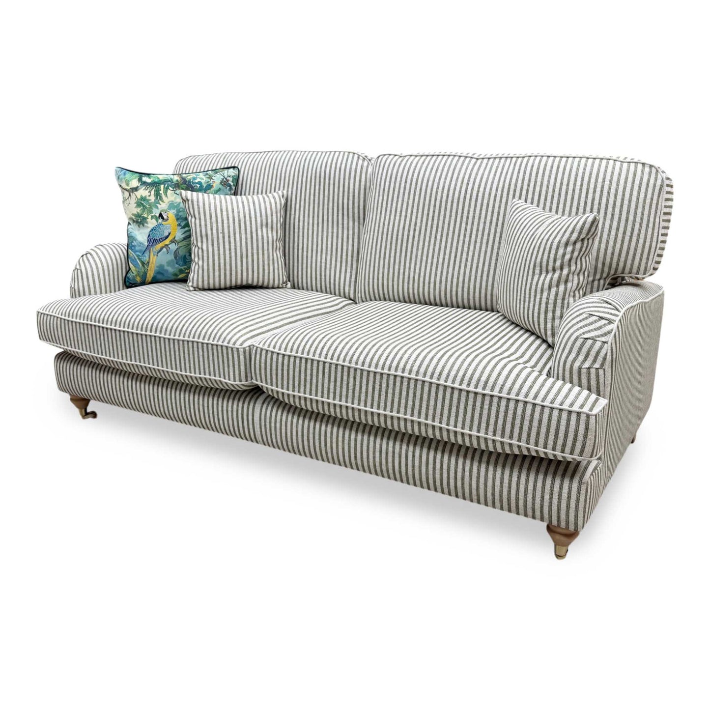 'Bay' Olive Green Stripe Fabric 3 Seater Sofa Very.com