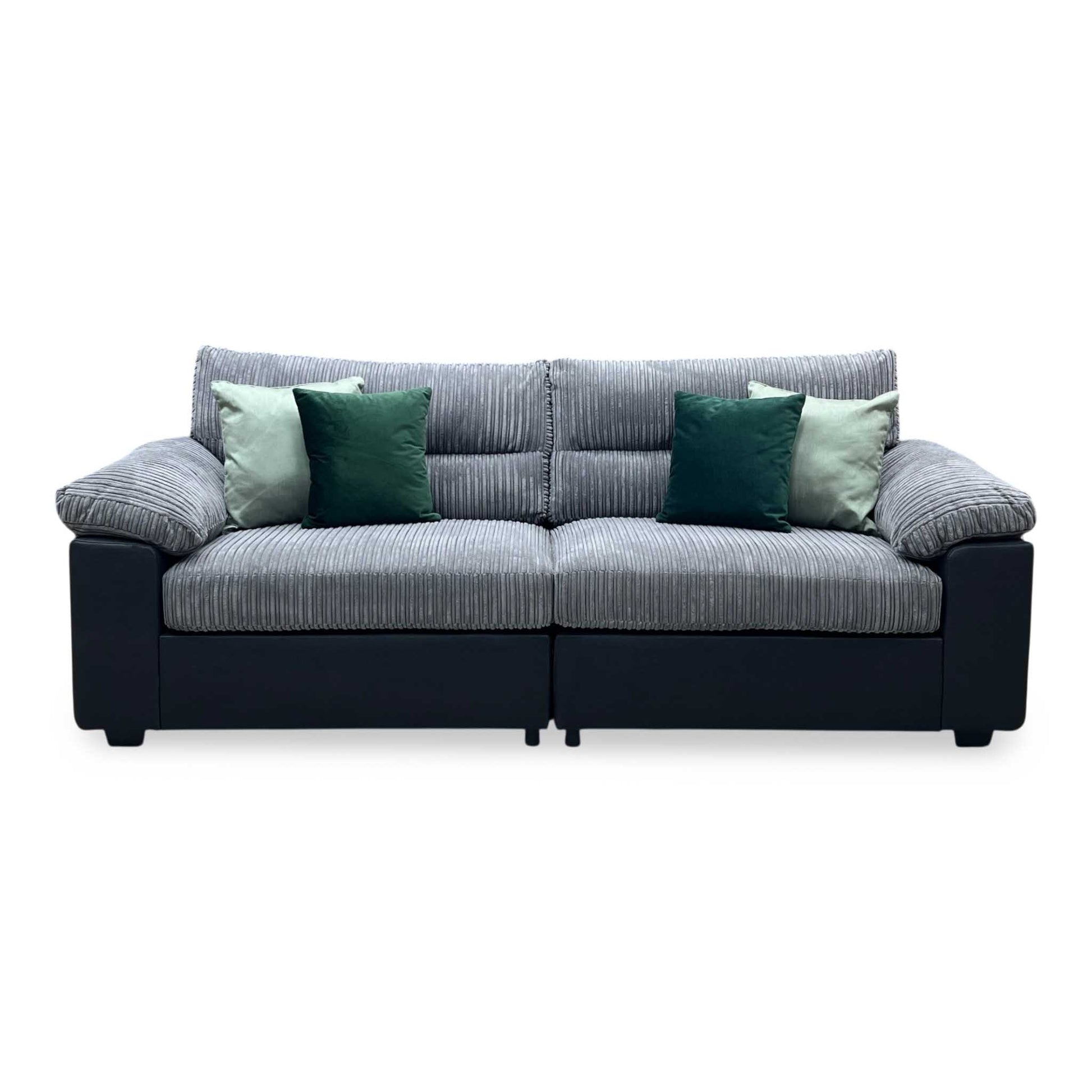 ‘Armstrong’ Grey Fabric - Faux Leather Combination 4 Seater Split Frame Sofa Very.com
