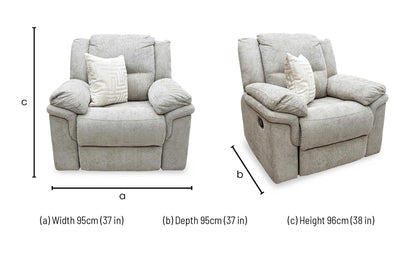 'Albion' Natural Chunky Weave Fabric High Back Manual Recliner Armchair Very.com