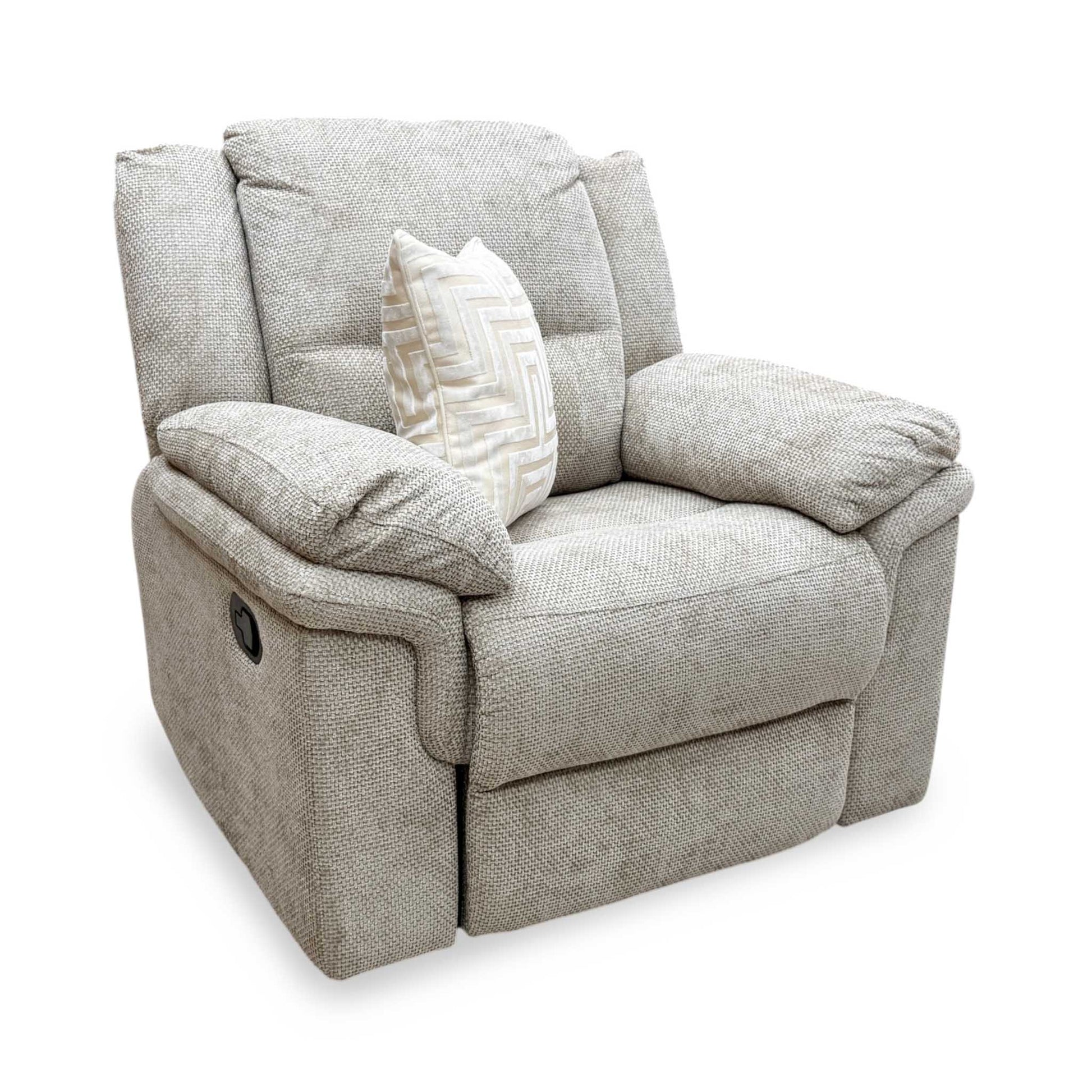 'Albion' Natural Chunky Weave Fabric High Back Manual Recliner Armchair Very.com