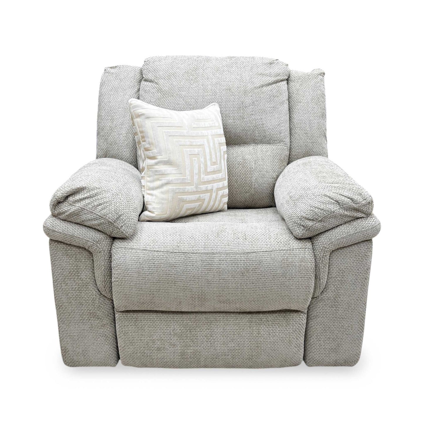 'Albion' Natural Chunky Weave Fabric High Back Manual Recliner Armchair Very.com