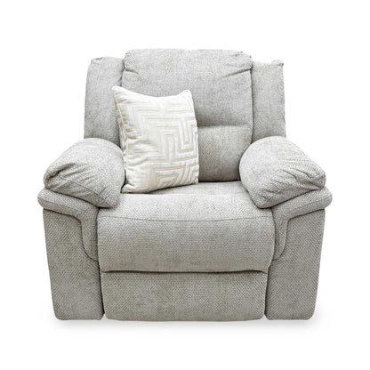 'Albion' Natural Chunky Weave Fabric High Back Manual Recliner Armchair Very.com
