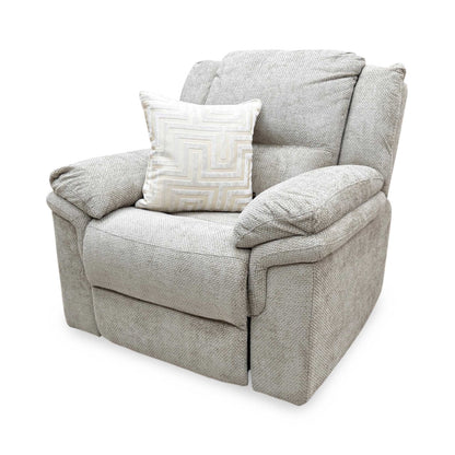 'Albion' Natural Chunky Weave Fabric High Back Manual Recliner Armchair Very.com