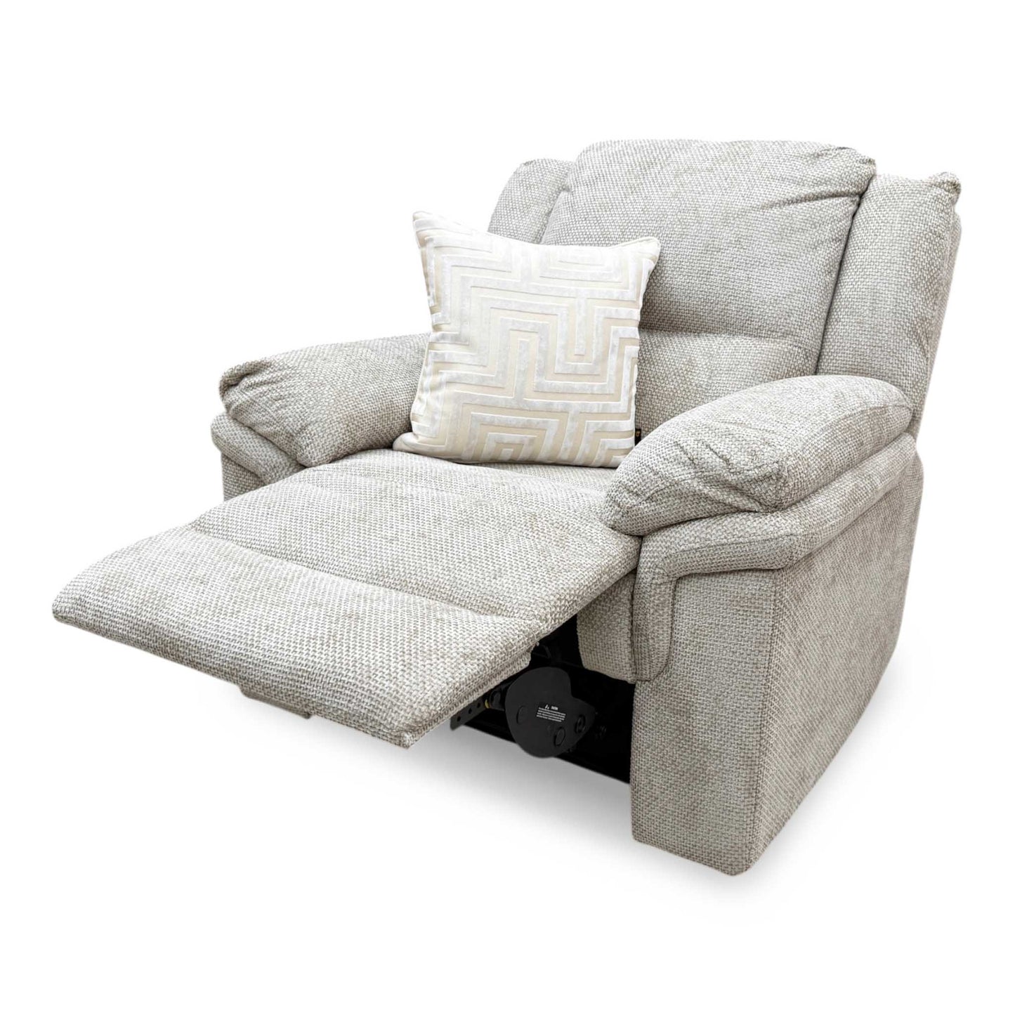 'Albion' Natural Chunky Weave Fabric High Back Manual Recliner Armchair Very.com