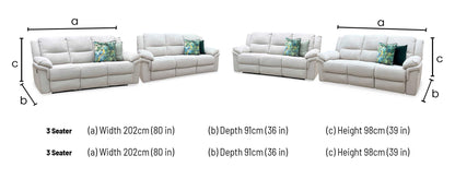 ‘Albion’ Grey Chenille Fabric 3 + 3 Seater High Back Manual Recliner Sofa Set Very.com