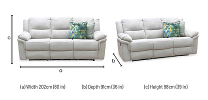 ‘Albion’ Charcoal Grey Chenille Fabric 3 Seater High Back Manual Recliner Sofa Very.com