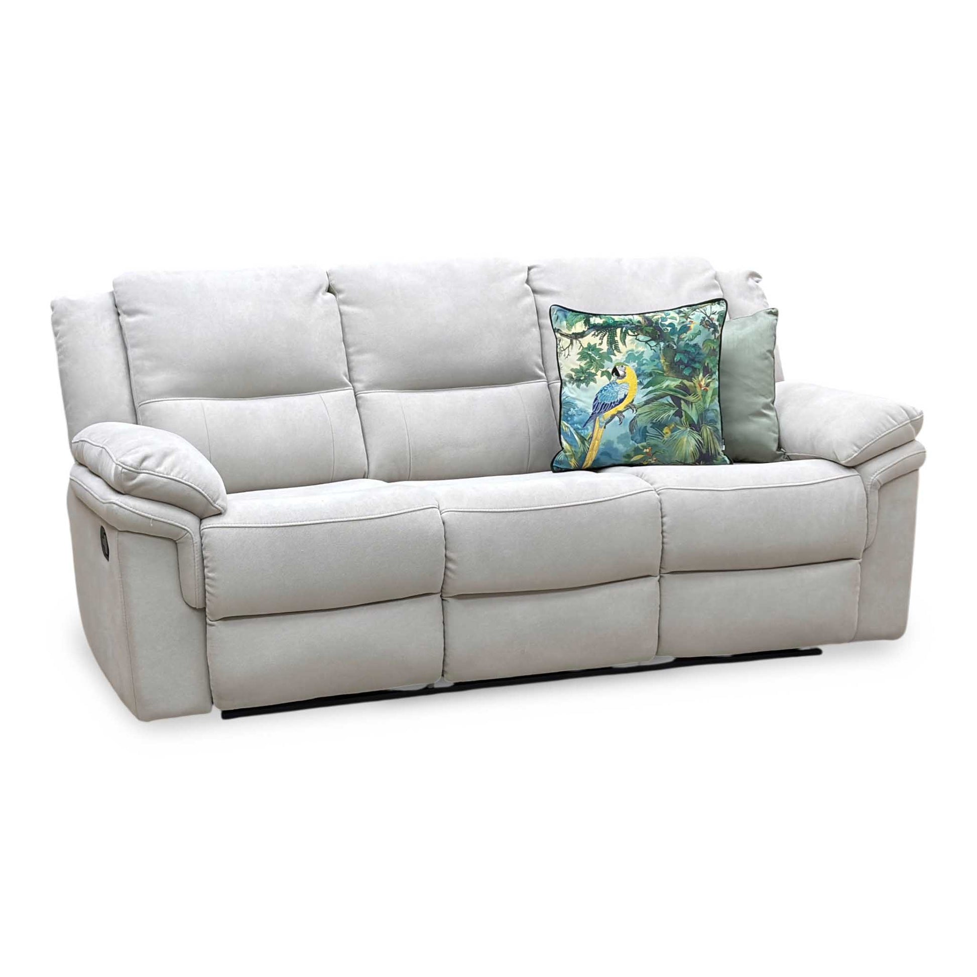 ‘Albion’ Charcoal Grey Chenille Fabric 3 Seater High Back Manual Recliner Sofa Very.com