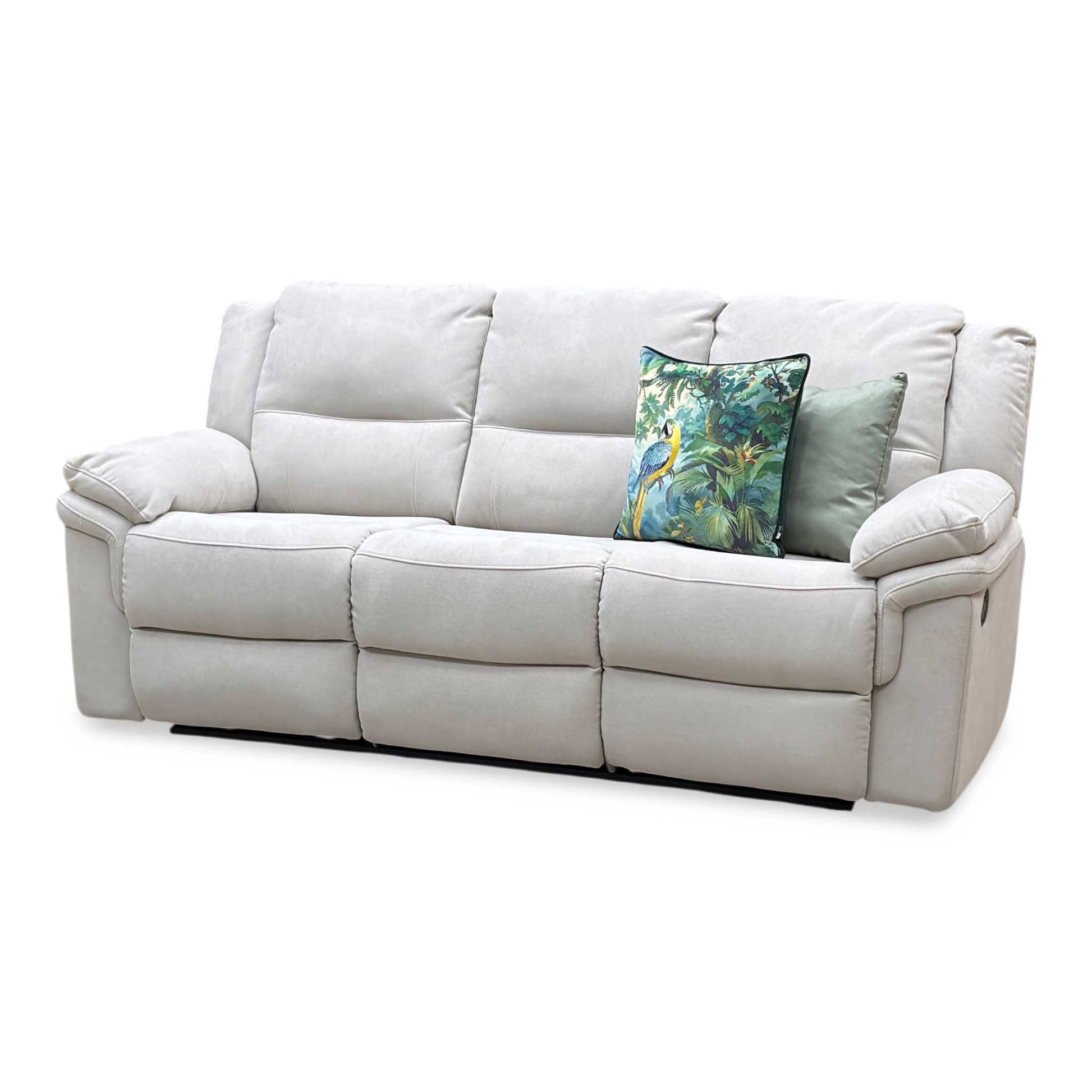 ‘Albion’ Charcoal Grey Chenille Fabric 3 Seater High Back Manual Recliner Sofa Very.com