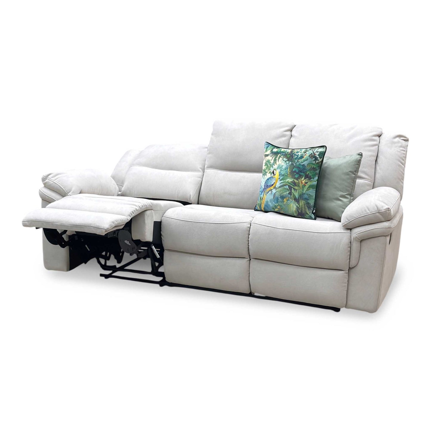 ‘Albion’ Charcoal Grey Chenille Fabric 3 Seater High Back Manual Recliner Sofa Very.com